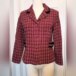 Sag Harbor Pink and Black Tweed Style Blazer
